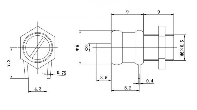 Trimmer-Kondensator-variable Art CWT10-1-1.5/14 des universellen Zweckes 1.5-14pF 250VDC