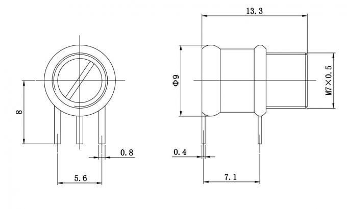 Kolben-Trimmer-Kondensator 1.5-10pF 1500VDC des Luftdielektrikum-CWSW26T10.2